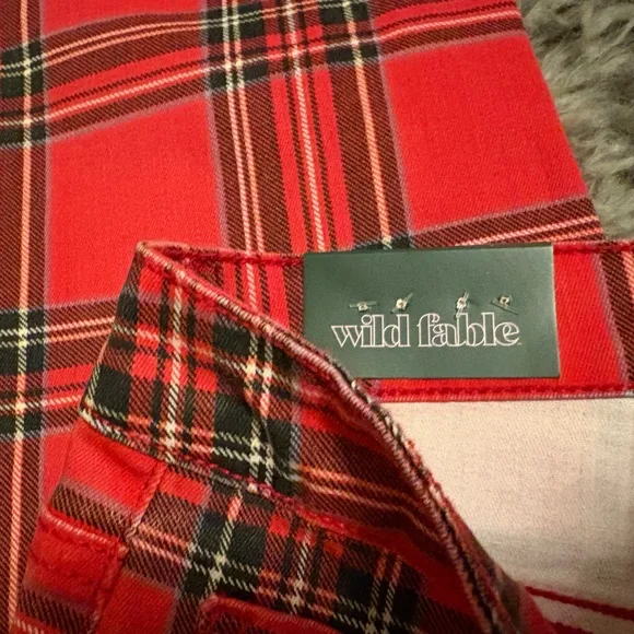 Wild Fable Red Casual Pants Tartan Style - Picture 7 of 11